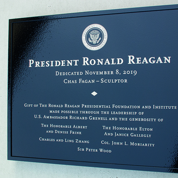 Gedenktafel aus Edelstahl - Ronald Regan
